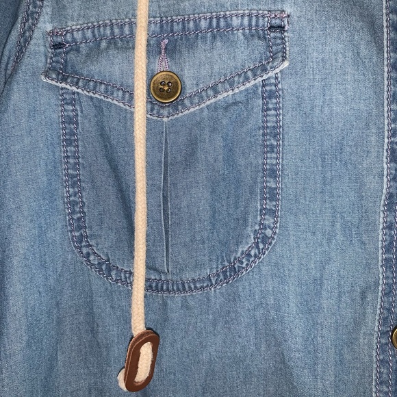 Anthropologie Hooded Chambray Jacket/Button Down - Picture 13 of 16